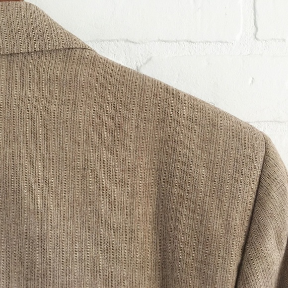 Vintage Men’s Blazer Rare Samuelsohn Beige Tan Pinstripe 2 buttons Pockets 44R - Picture 15 of 15